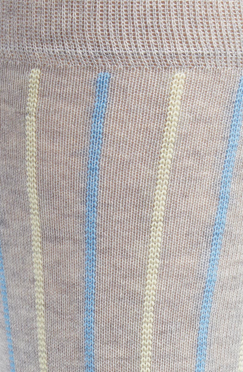 Nordstrom Vertical Stripe Cotton Blend Dress Socks, Alternate, color, Grey- Lt Blue- Yellow
