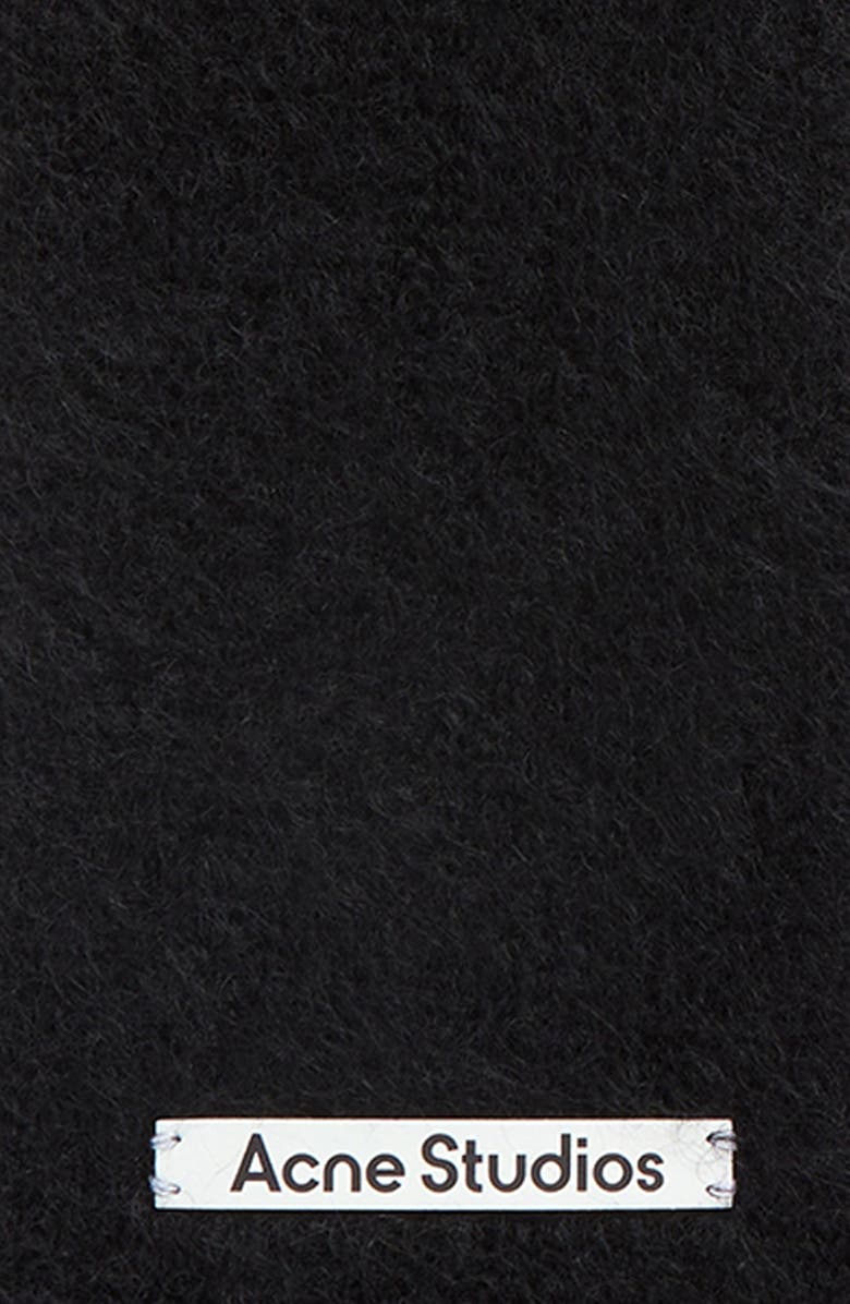 Acne Studios Winter Kinna Mohair & Wool Skinny Scarf, Alternate, color, Black