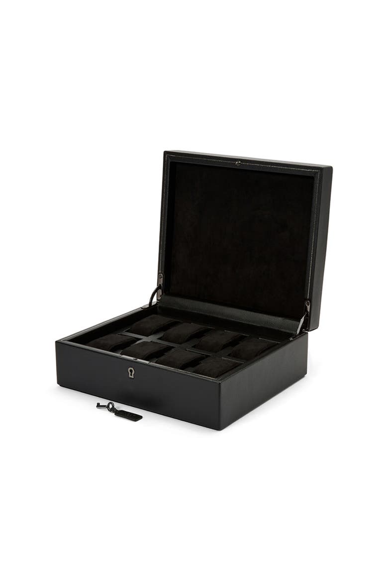 British Racing 8 Piece Watch Box, Alternate, color, Black