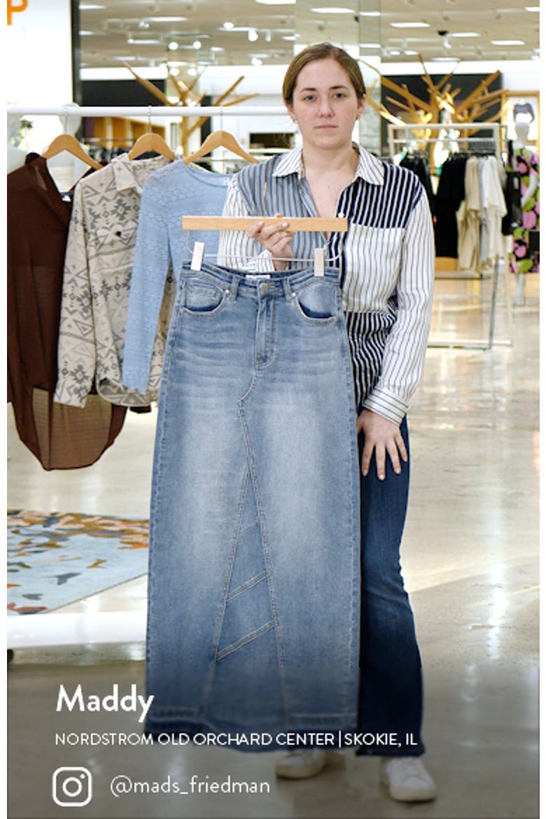 Release Hem Denim Maxi Skirt video
