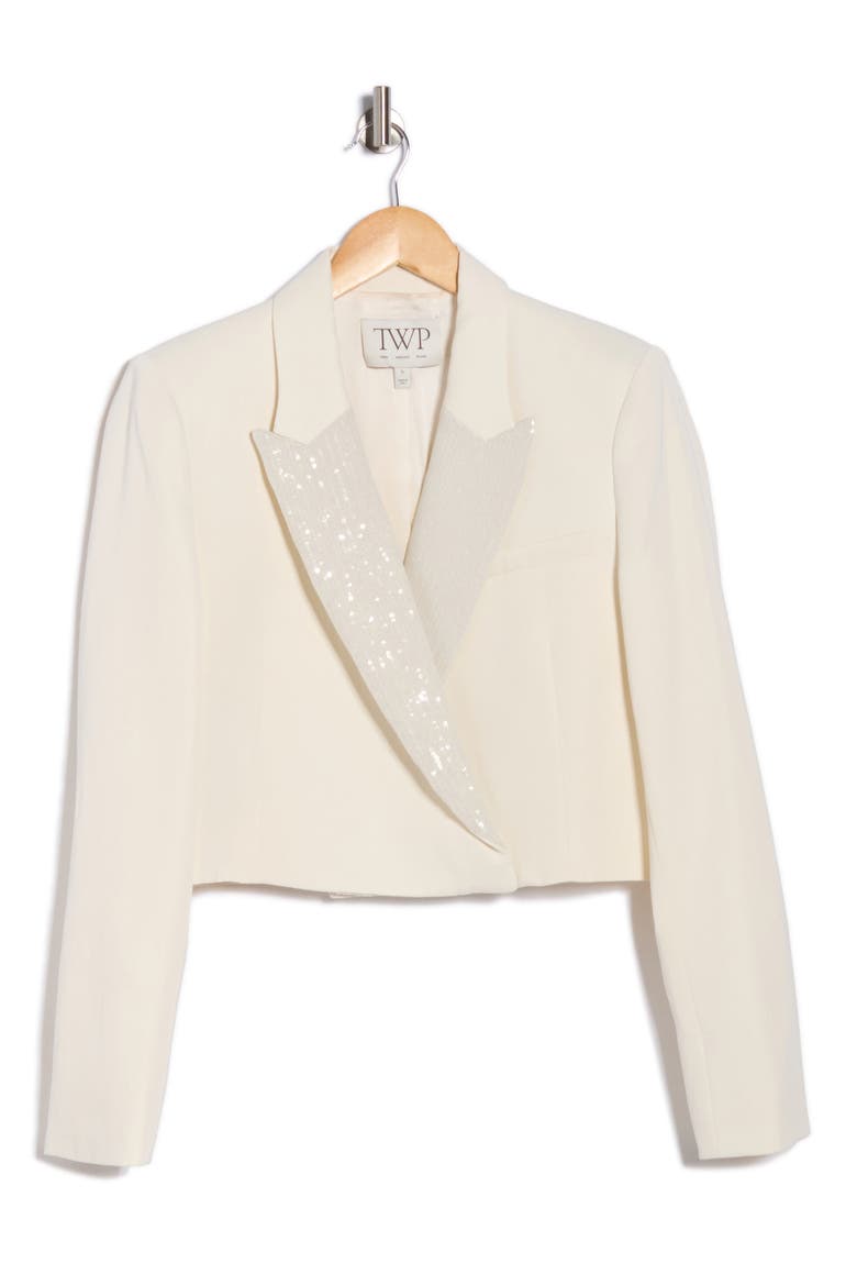 What Once Was Sequin Blazer, Alternate, color, BONE