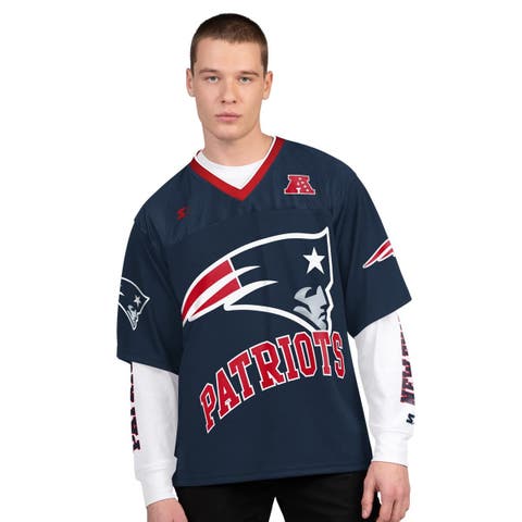 Men's Starter Navy/White New England Patriots Short Sleeve & Long Sleeve T-Shirt Combo Pack