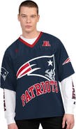 STARTER Men's Starter Navy/White New England Patriots Short Sleeve & Long Sleeve T-Shirt Combo Pack
