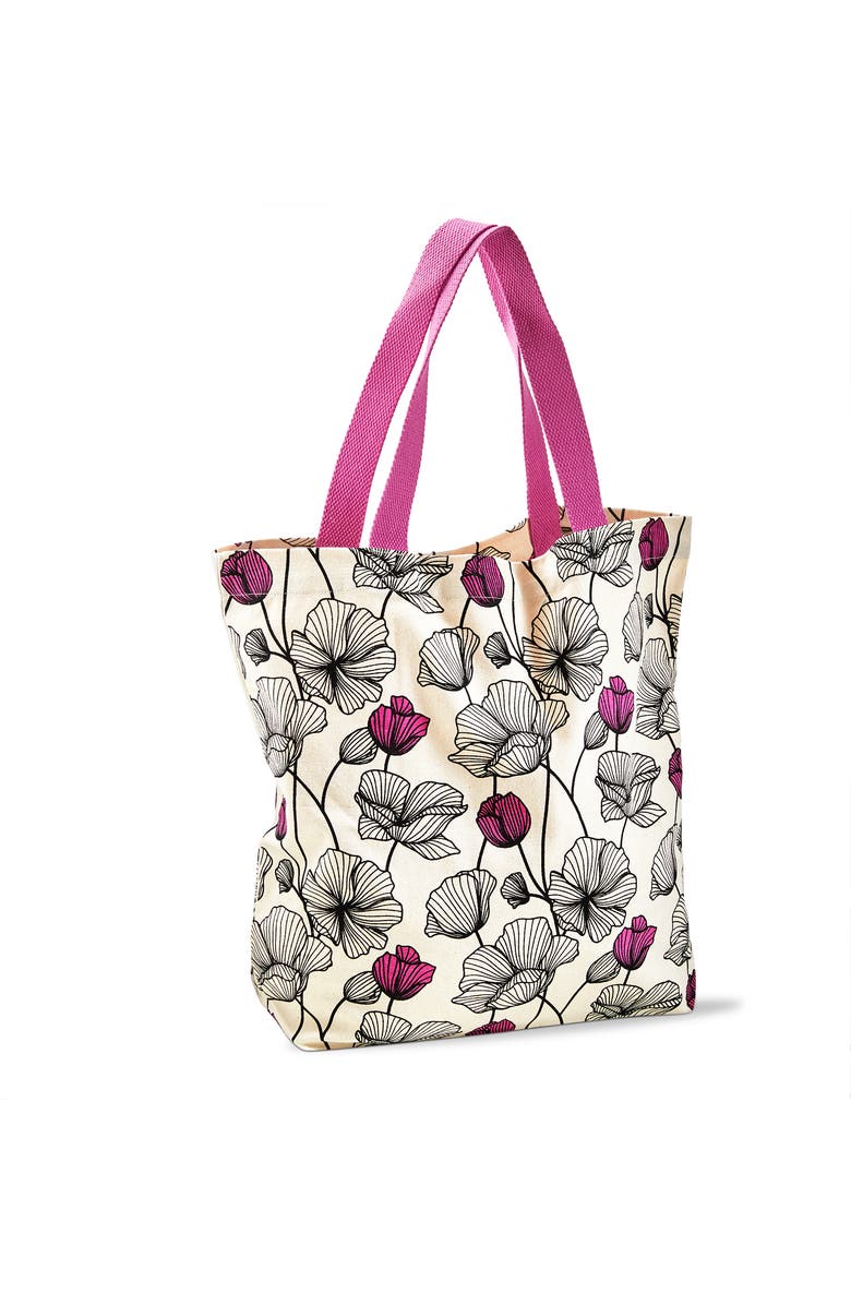 tag Poppy Tote Fuchsia Cotton Everyday, Main, color, Fuchsia