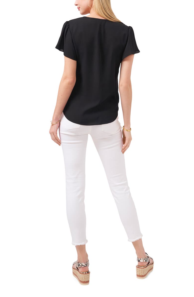 Vince Camuto Flutter Sleeve Blouse, Alternate, color, 