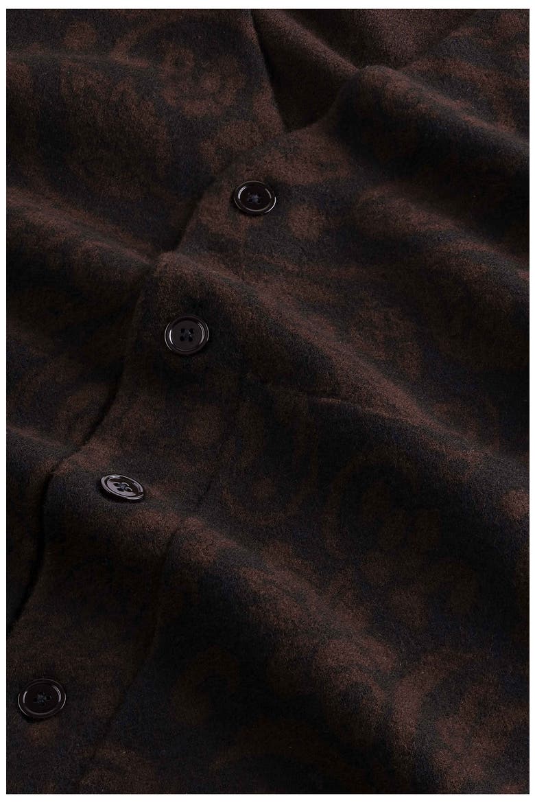 Michael Jacquard Boiled Wool Cardigan, Alternate, color, BLACK