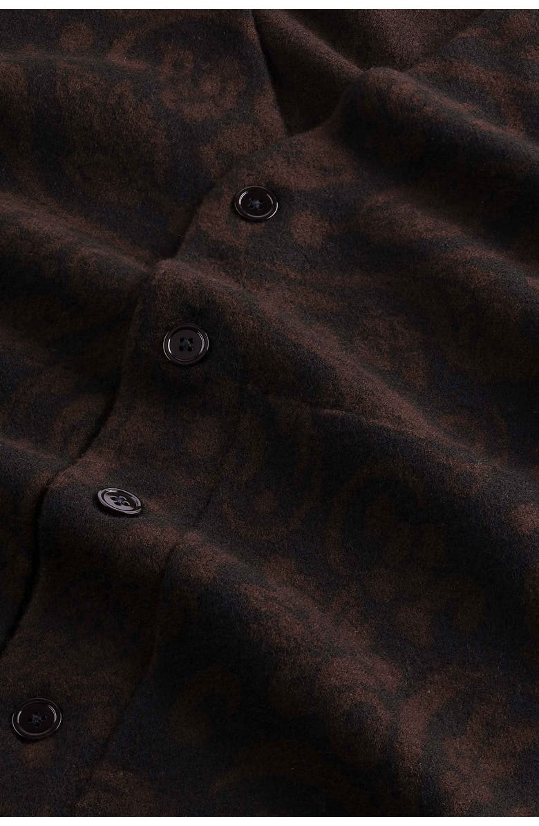 NN07 Michael Jacquard Boiled Wool Cardigan, Alternate, color, Black