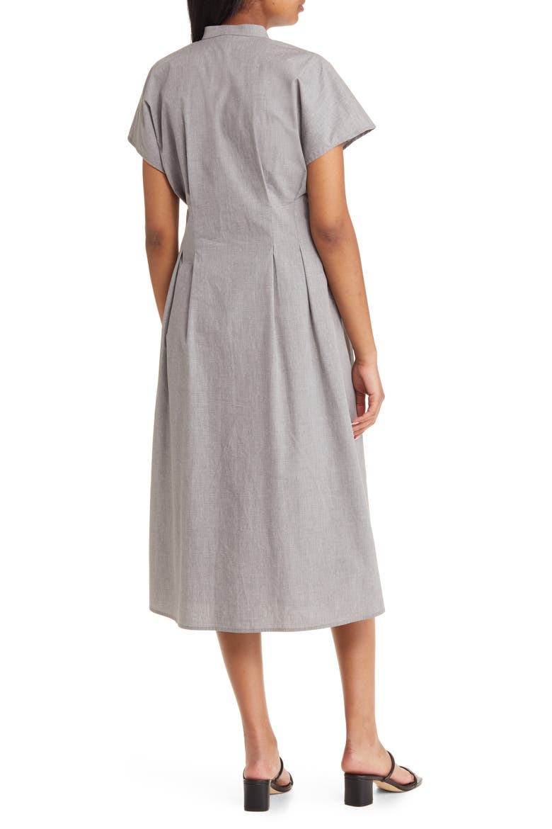 Cotton Button-Up Shirtdress, Alternate, color, BLACK/ WHITE