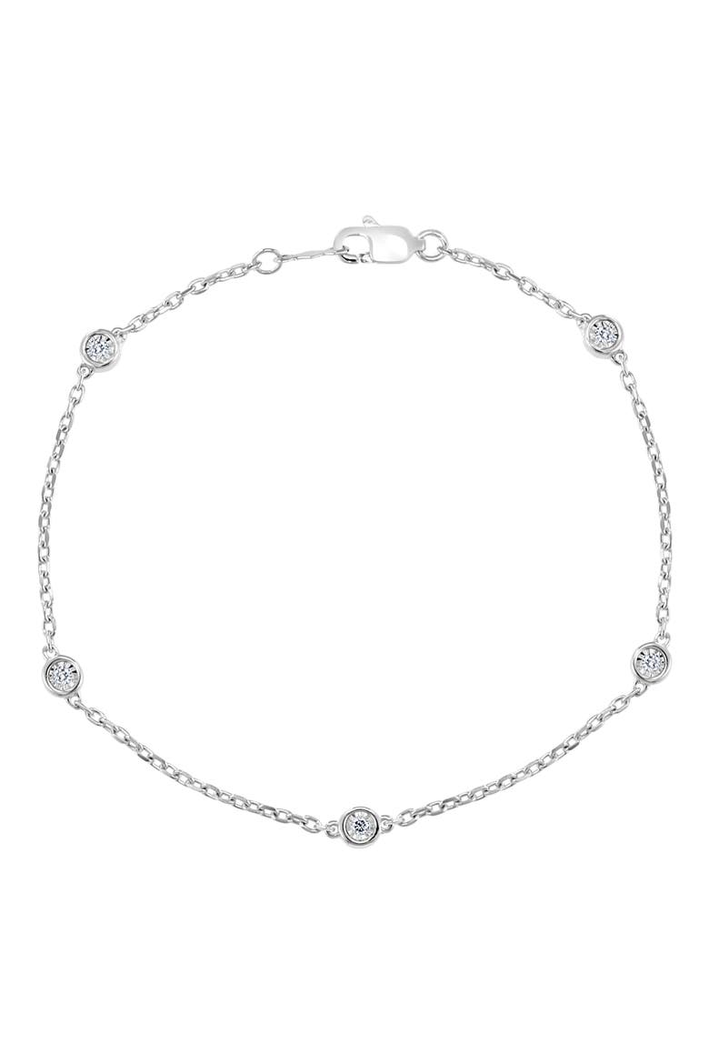 Sterling Silver Diamond Bracelet, Main, color, SILVER