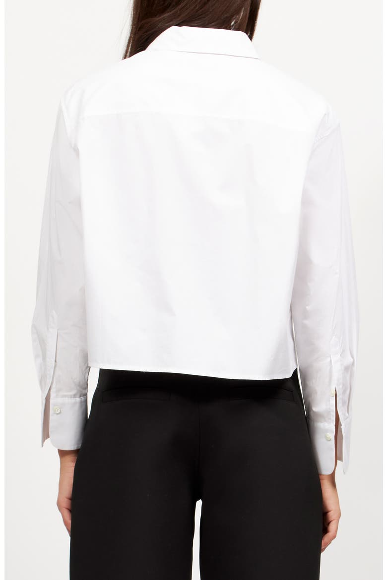 Rayne Crop Cotton Shirt, Alternate, color, BRIGHT WHITE