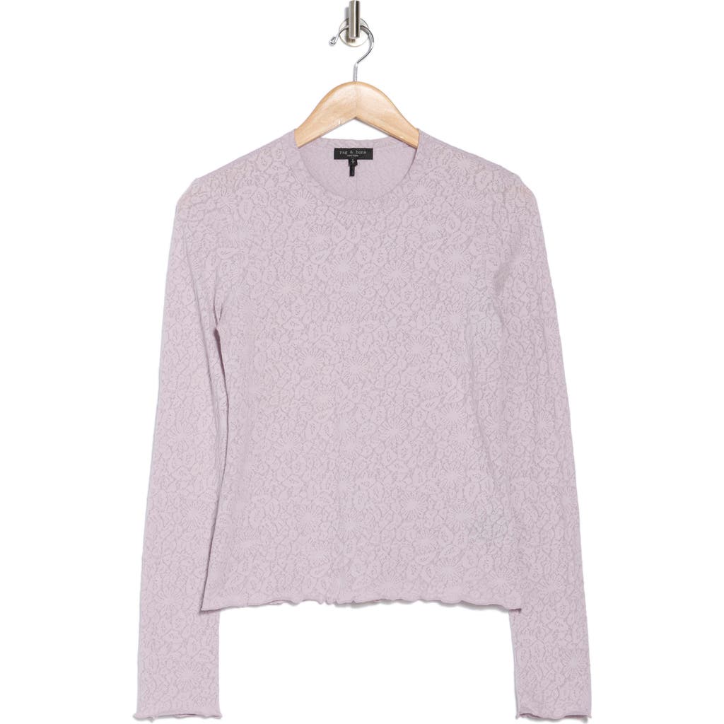 Rag & Bone Gemma Jacquard Lettuce Edge Long Sleeve T-shirt In Lilac