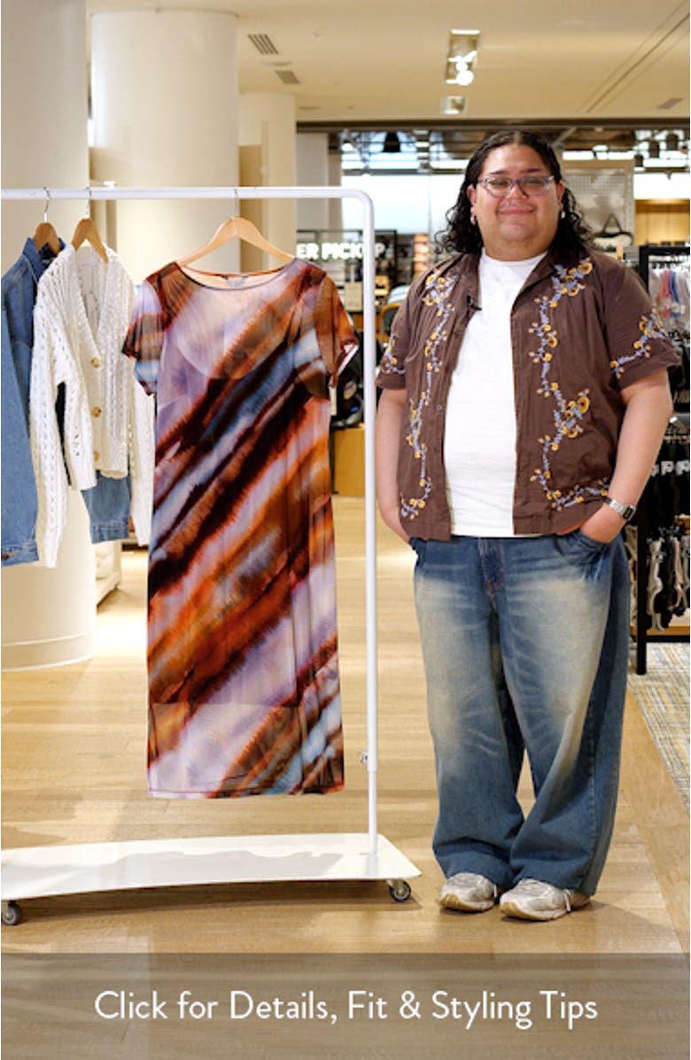 Sunshine Radiant Print Mesh Midi Dress, sales video thumbnail