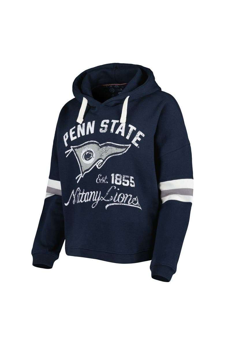 PRESSBOX Women's Pressbox Navy Penn State Nittany Lions Super Pennant Pullover Hoodie, Alternate, color, 
