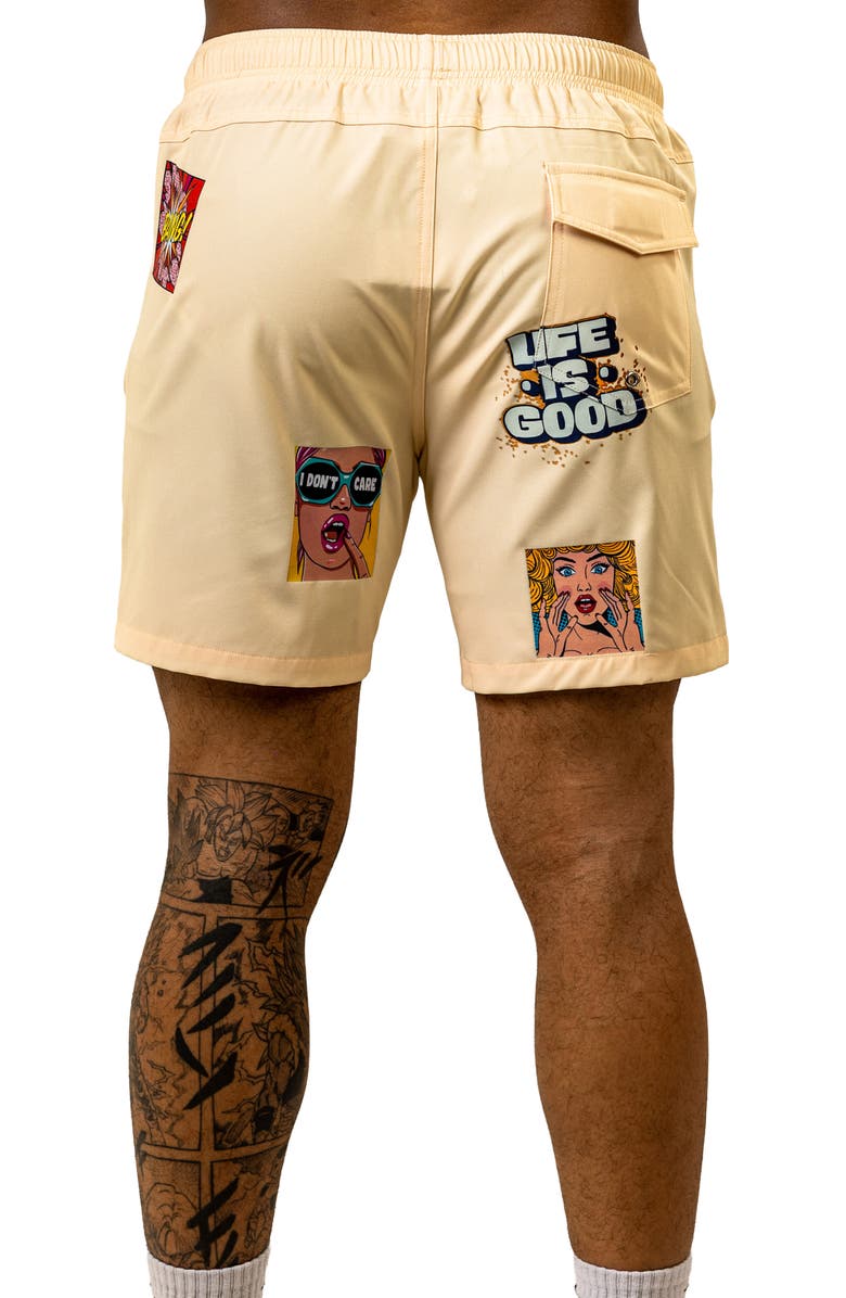 Maceoo Swim Marthyr Print Swim Trunks, Alternate, color, Yellow