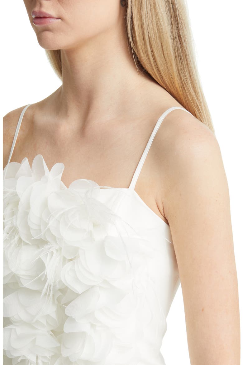Feather Bodice Minidress, Alternate, color, WHITE