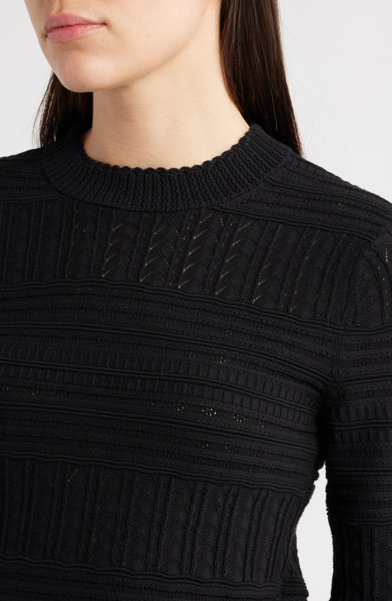 Madewell Cotton Crewneck Sweater, Alternate, color, Black