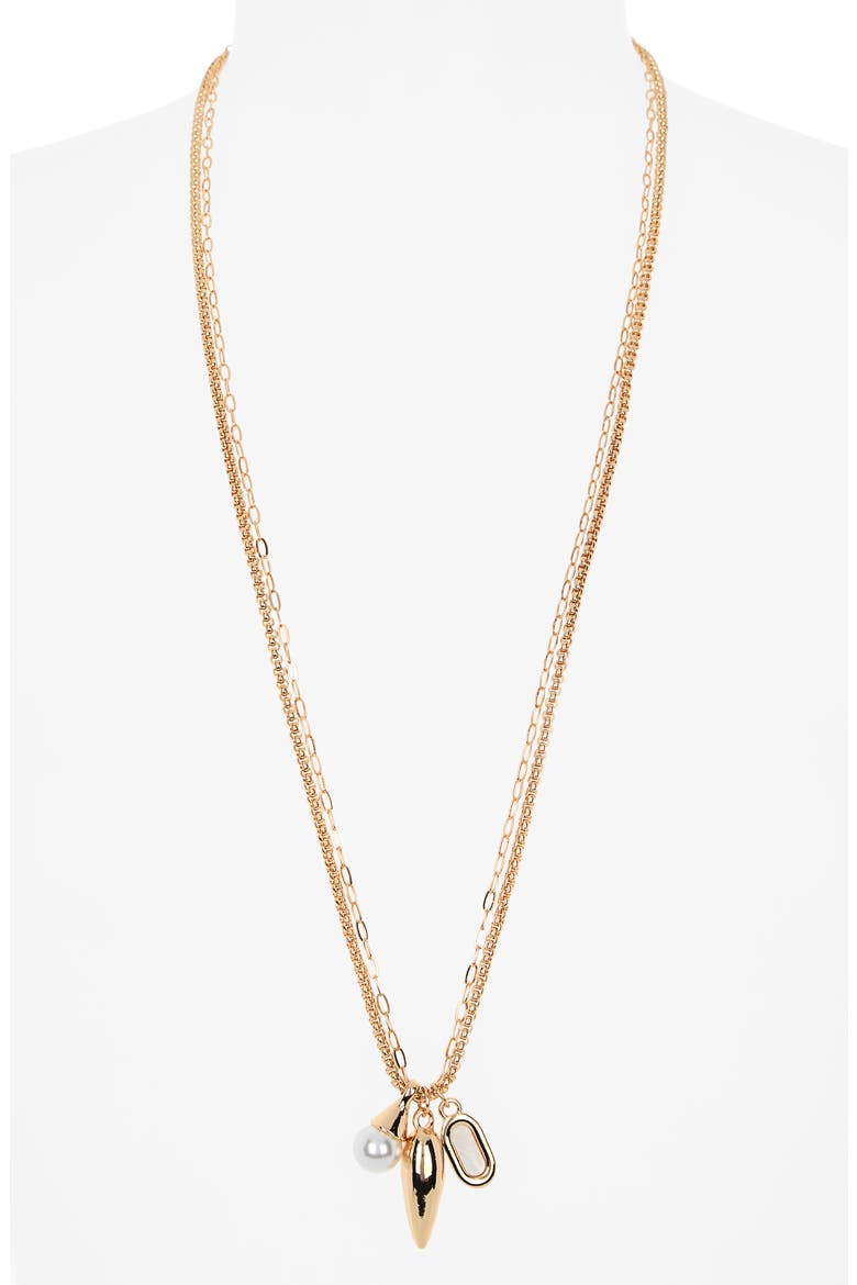 Cluster Charm Necklace, Alternate, color, CLEAR- WHITE- GOLD