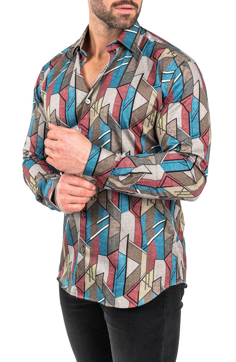 Maceoo Fibonacci Picasso Contemporary Fit Button-Up Shirt, Alternate, color,