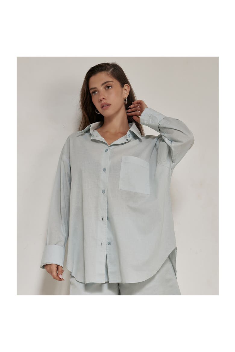 Harper Button Down Top, Alternate, color, Light-Blue