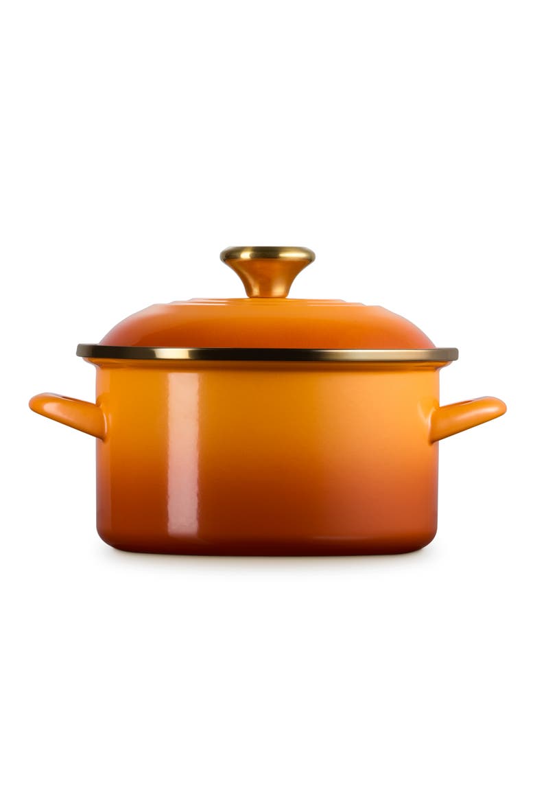 The Traditional Enameled Stainless Steel Petite Stockpot, Alternate, color, PERSIMMON
