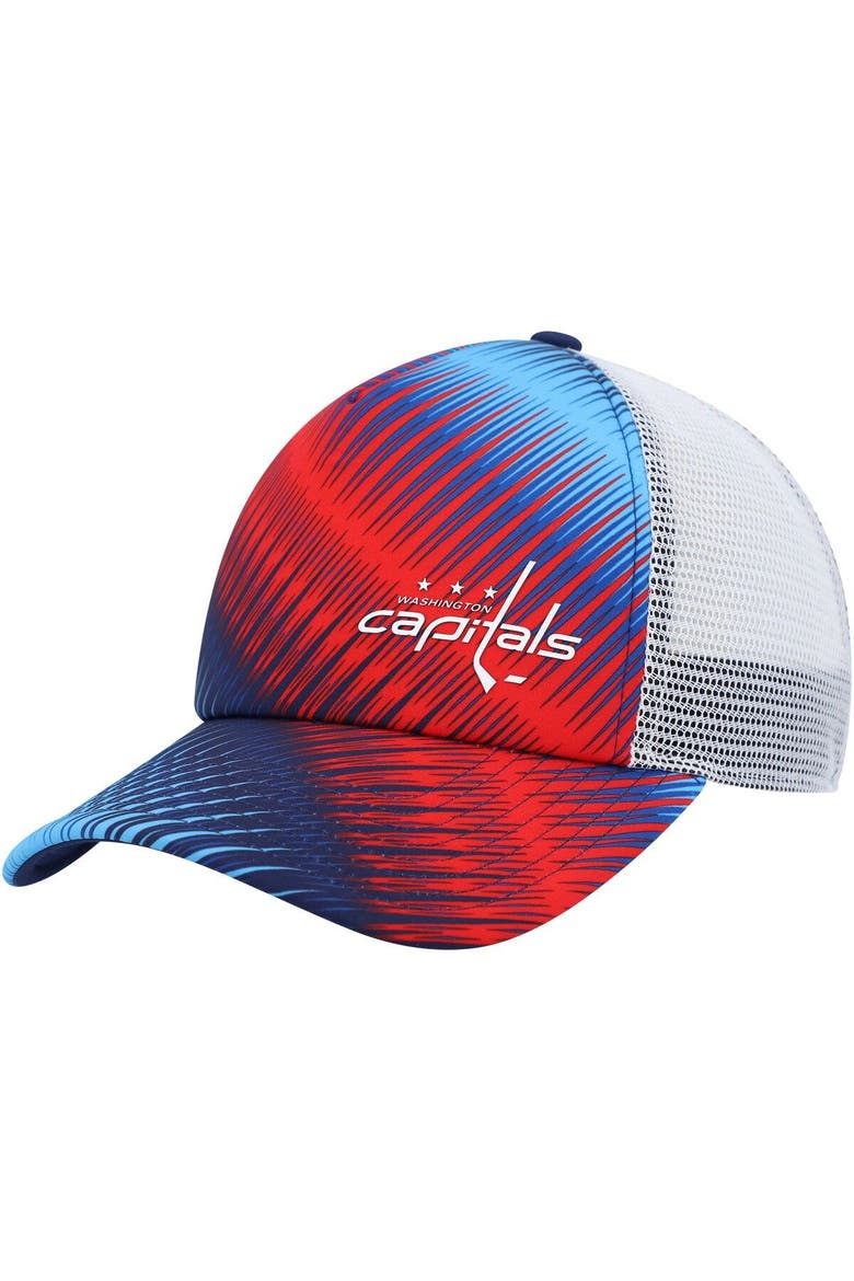 Women's adidas Blue/White Washington Capitals Graphic Foam Trucker Snapback Hat, Main, color, Blue