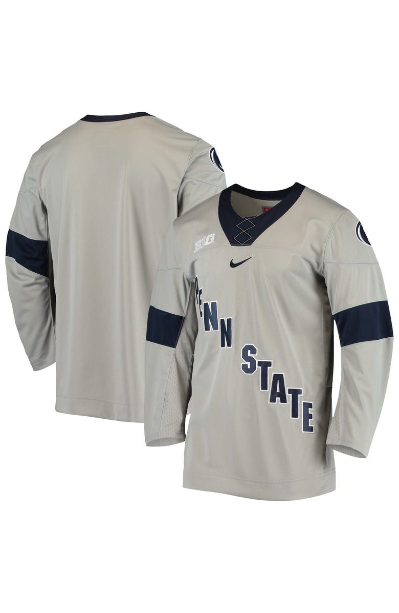 Nike Men's Nike Gray Penn State Nittany Lions Replica Hockey Jersey, Main, color,