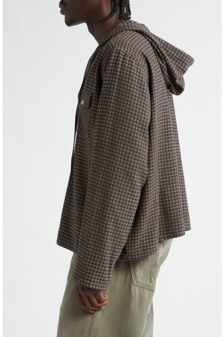 Merle Hooded Check Overshirt, Alternate, color, BLACK/ BROWN CHECK