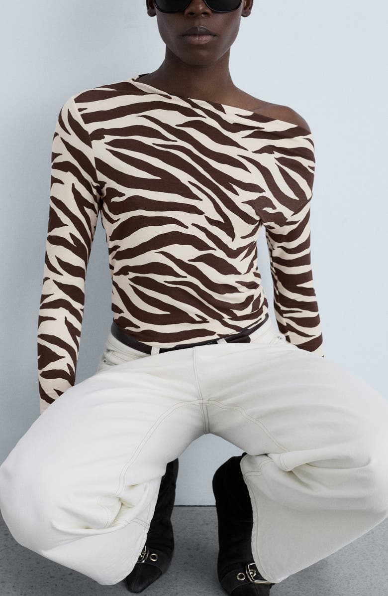 MANGO Zebra Asymmetric Top, Alternate, color,