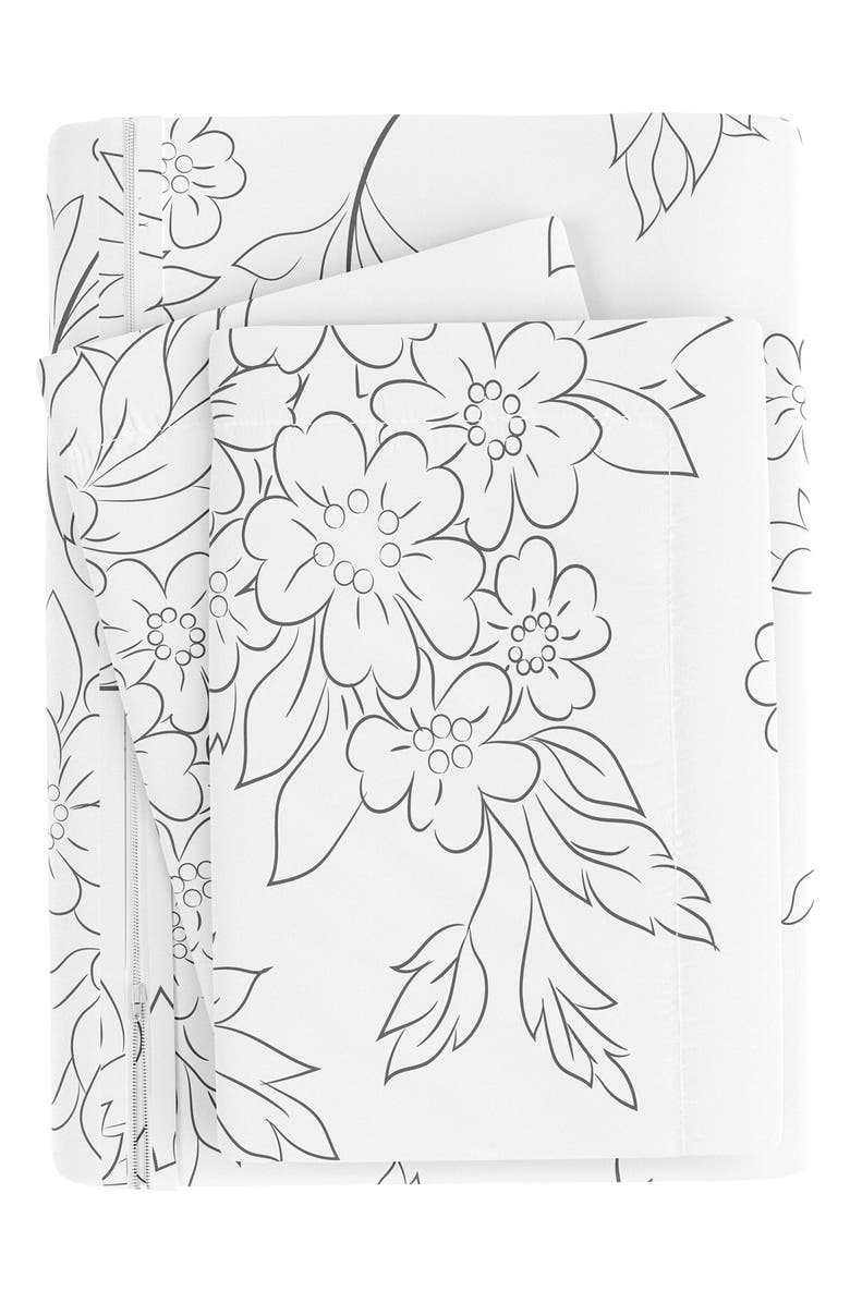 HOMESPUN Premium Ultra Soft Vine Pattern 3-Piece Duvet Cover Set, Alternate, color, Gray