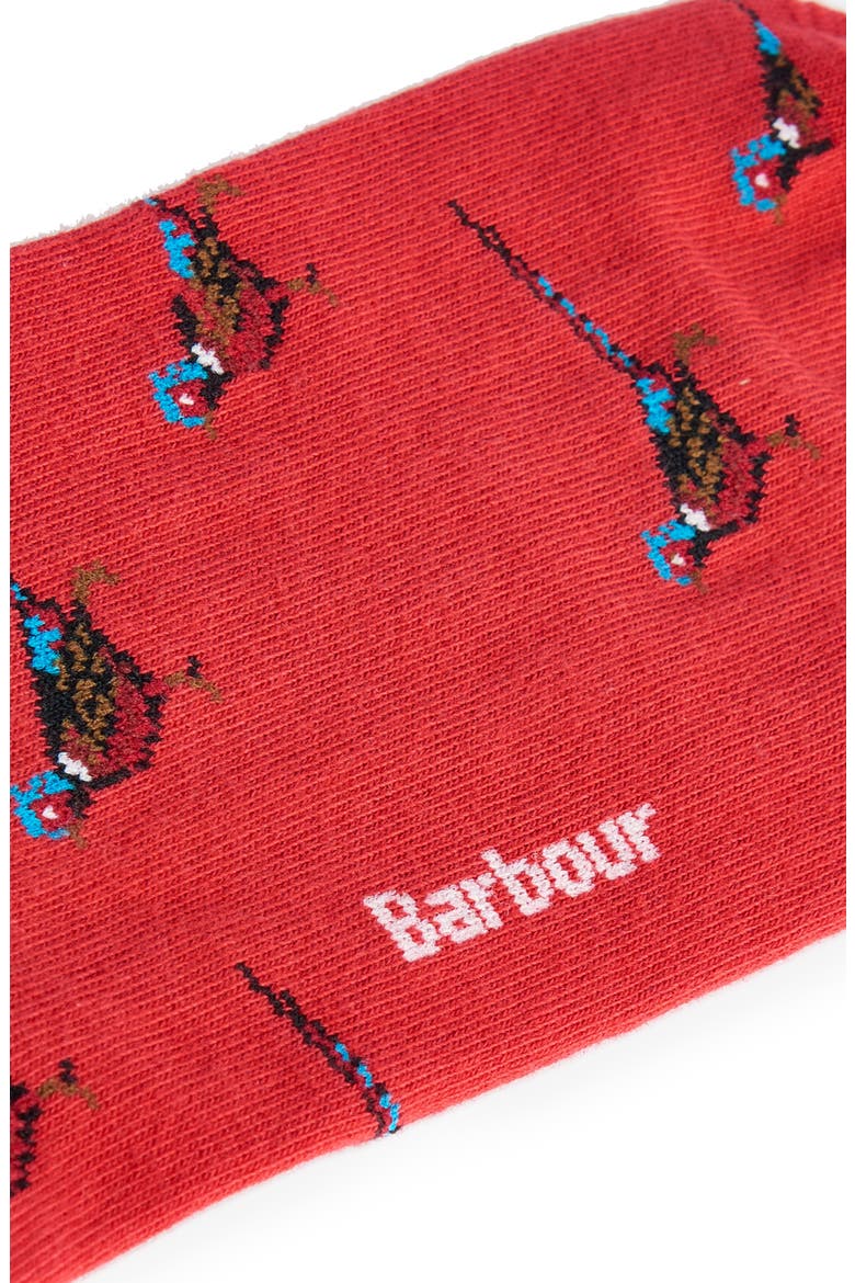 Mavin Pheasant Cotton Blend Crew Socks, Alternate, color, RED/ PHEASANT