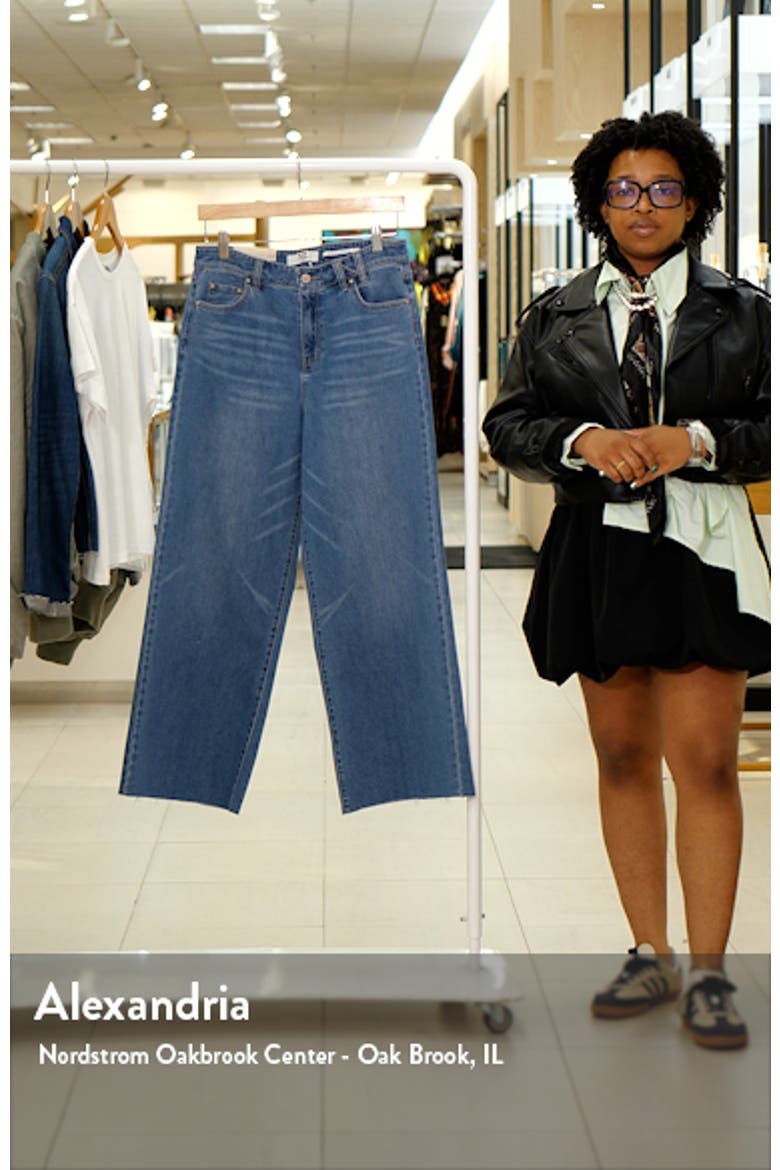 High Waist Raw Hem Wide Leg Jeans video
