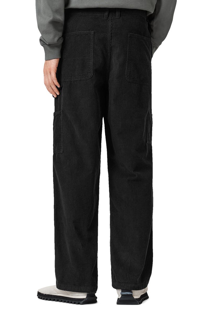 AllSaints Dustan Cotton Corduroy Wide Leg Pants, Alternate, color, Liquorice Black