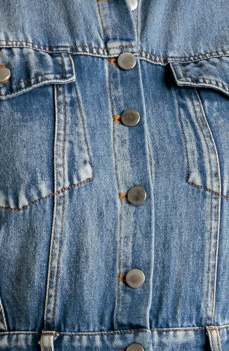 FREEMARKET Sleeveless Washed Denim Midi Dress, Alternate, color, 