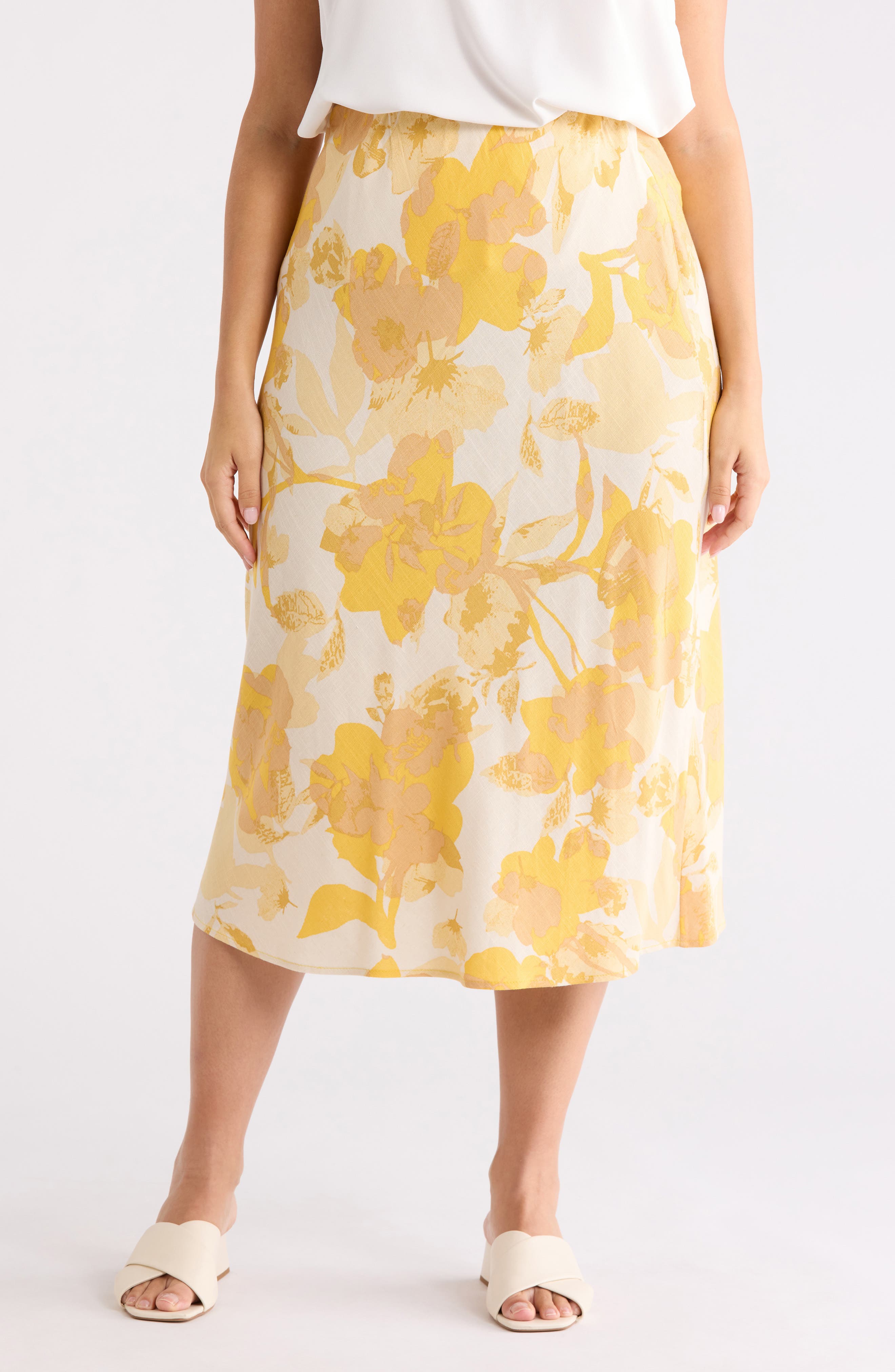 Renee C Floral Midi Skirt