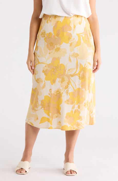 Renee C Floral Midi Skirt