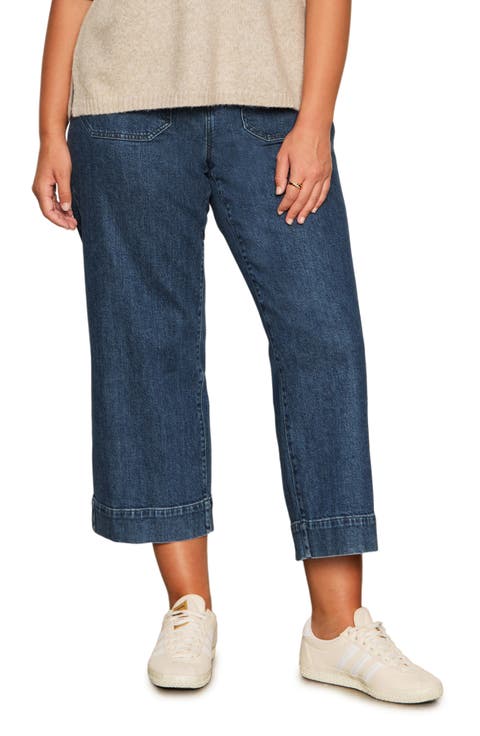 The Marine High Waist Patch Pocket Crop Jeans (Aspen Blue) (Plus)