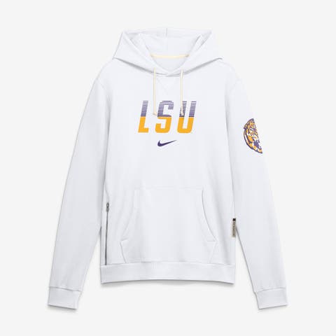 Men's Nike White LSU Tigers 2026 Sideline Standard Issue Dri-FIT Hoodie