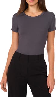 Halogen® Rib Knit Jersey T-Shirt