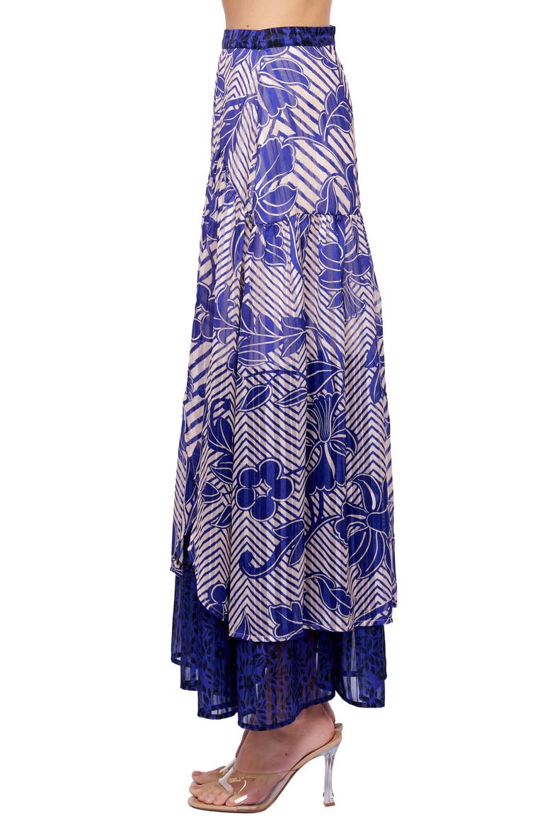 Gloria Scarf Print Maxi Skirt, Alternate, color, NAVY