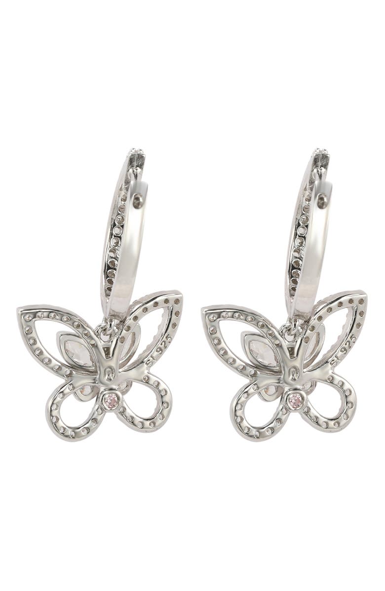 SUZY LEVIAN Sterling Silver Pavé CZ Butterfly Drop Earrings, Alternate, color,