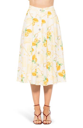 Alexia Admor Maya Midi Skirt In Lemoncello