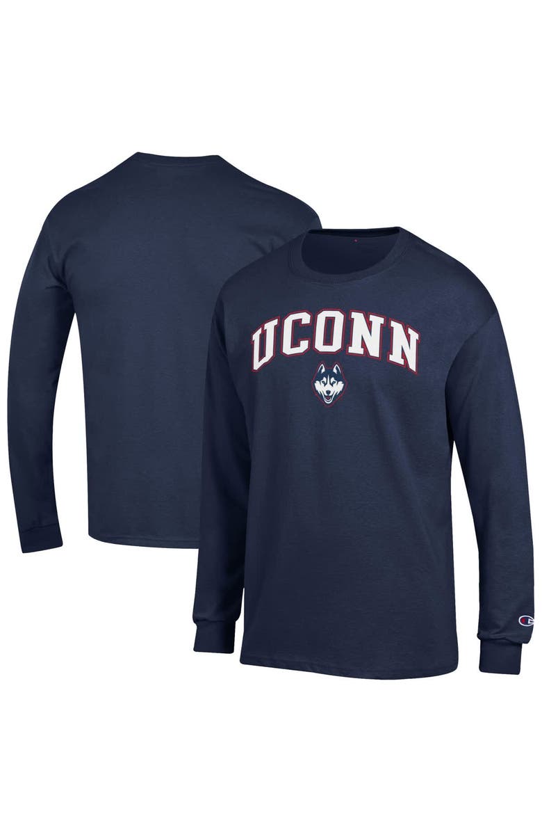 Champion Men's Champion Navy UConn Huskies Arch Over Logo Long Sleeve T-Shirt, Alternate, color, Navy