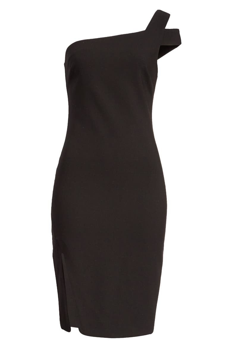 Packard One-Shoulder Sheath Dress, Alternate, color, BLACK