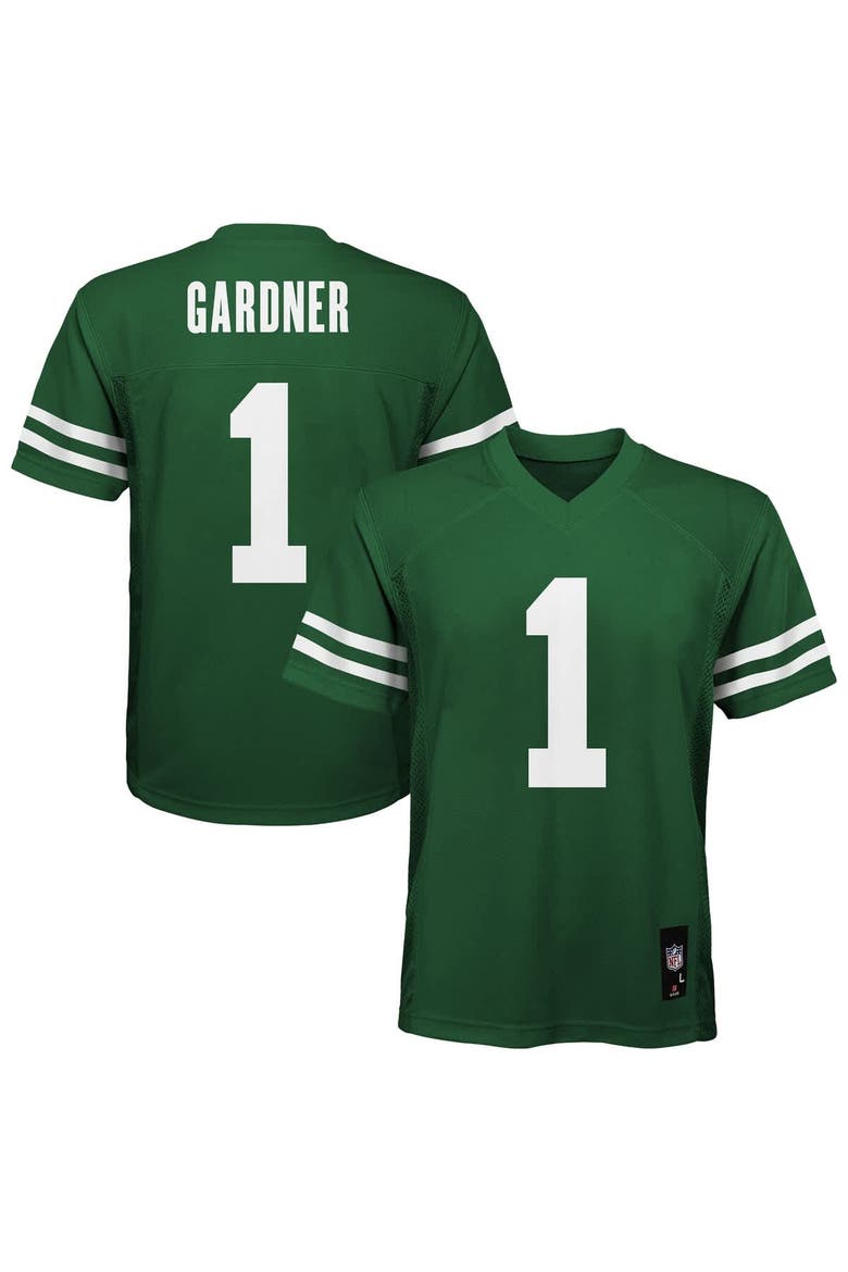 Youth Ahmad Sauce Gardner Green New York Jets Replica Player Jersey, Main, color, Green