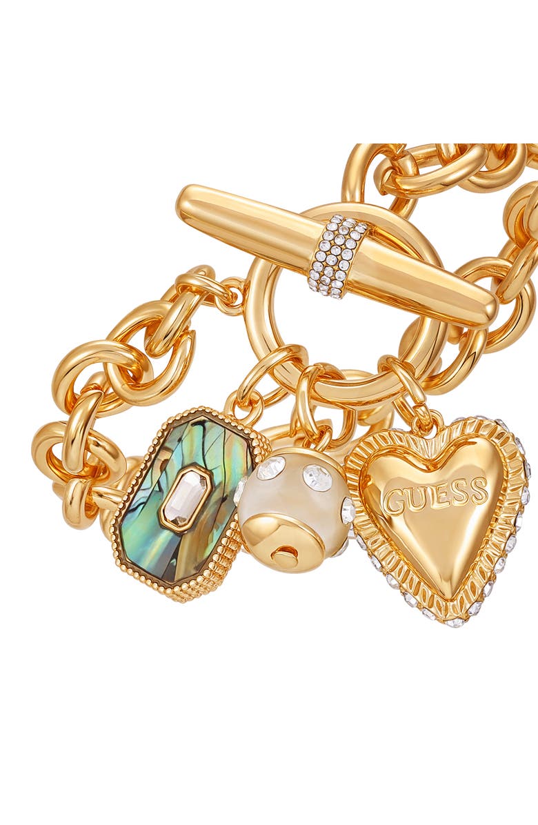 GUESS Charm Toggle Bracelet, Alternate, color, Gold Tone