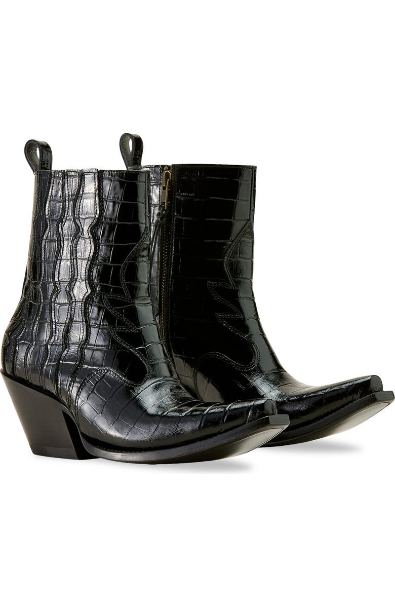 Ariat Jade X Toe Cowyboy Boot, Alternate, color, Luxe Caviar Croc Print