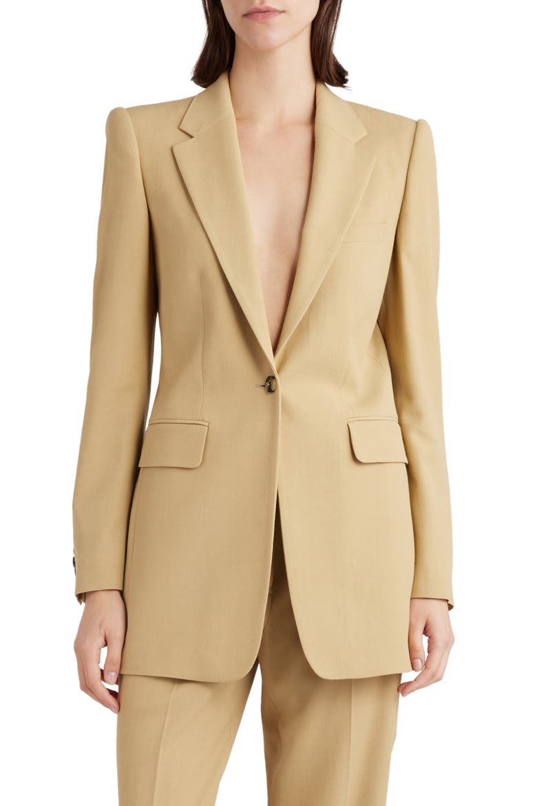 One-Button Blazer, Main, color, SAND 900