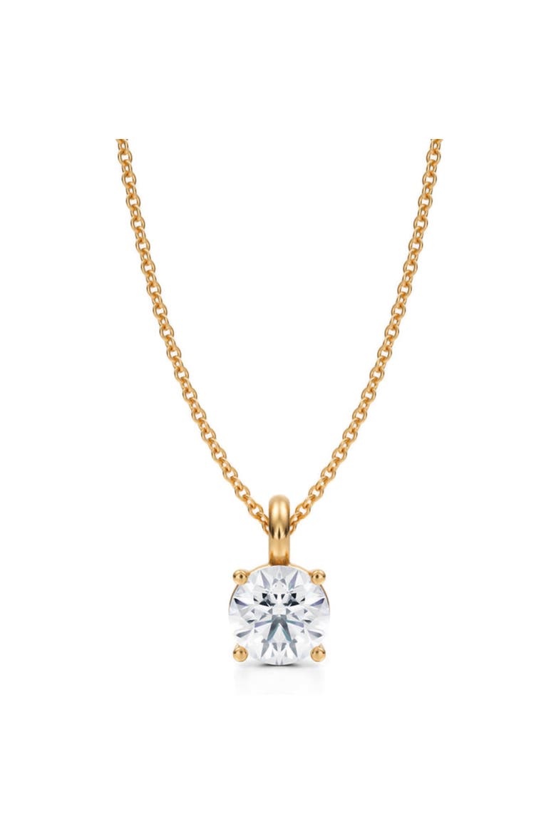 Round Solitaire Lab Diamond Pendant Necklace 14K Yellow Gold, Main, color, Yellow Gold