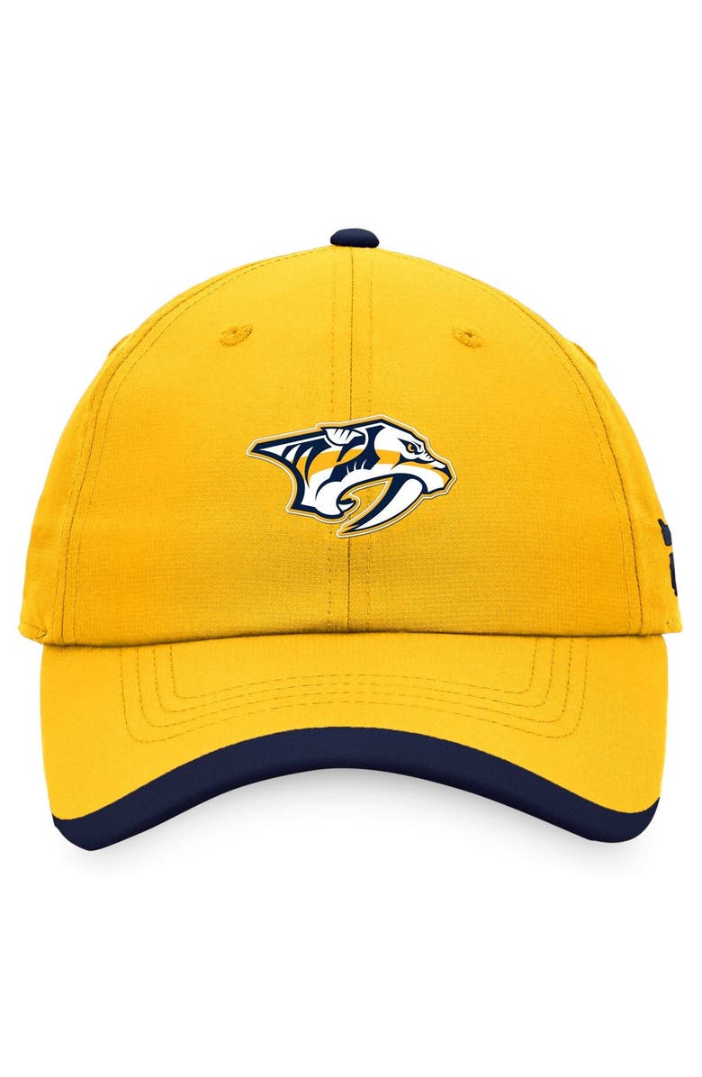 FANATICS Men's Fanatics Branded Navy/Gold Nashville Predators Authentic Pro Rink Pinnacle Adjustable Hat, Alternate, color, Navy