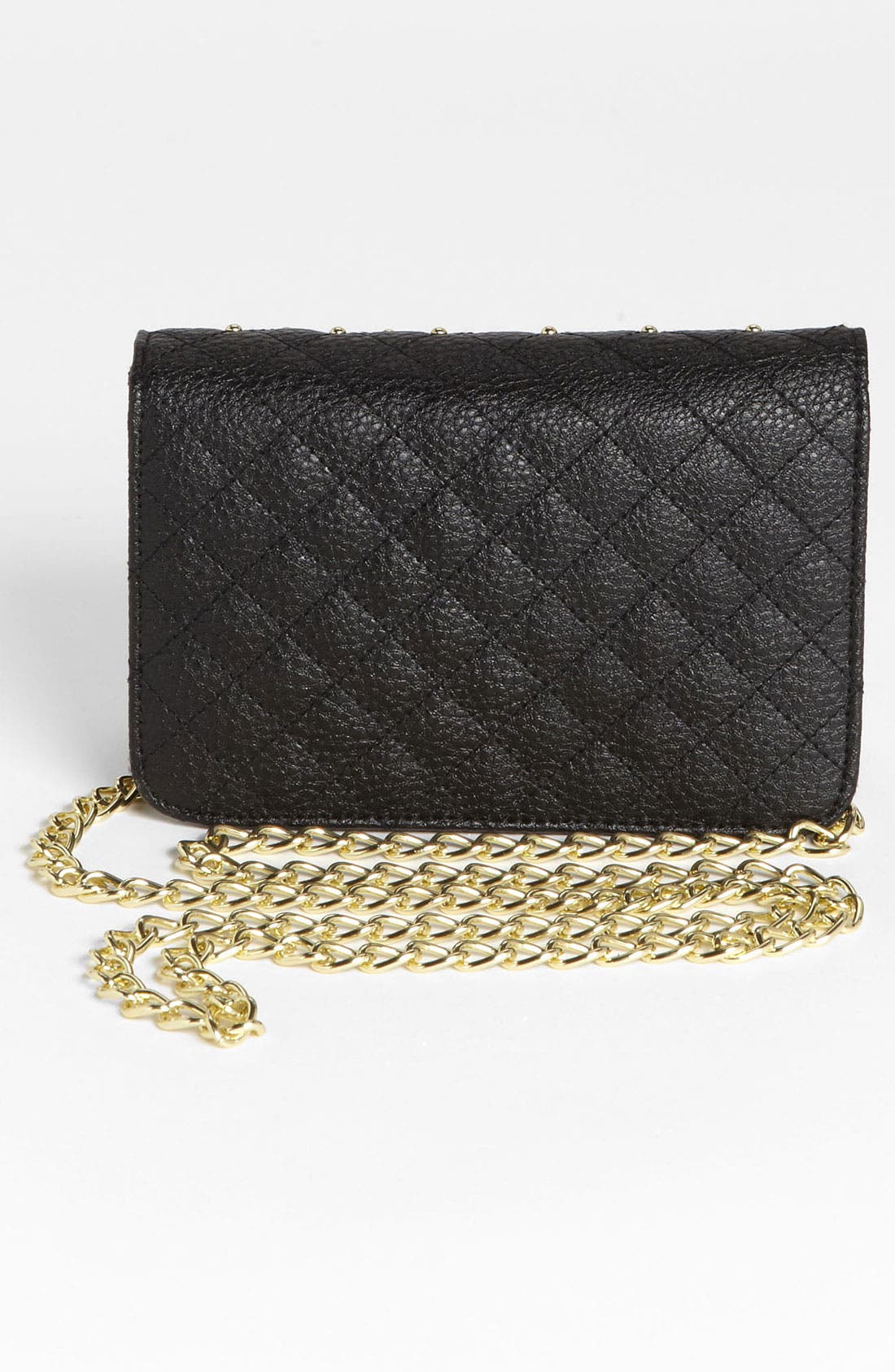 Stud Quilted Crossbody Bag, Alternate, color, BLACK/ GOLD